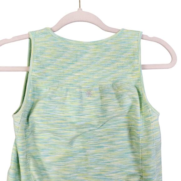 Athleta Womens Breathe Space Dye Tank Top Size Medium Green Active Scrunch Gym - Picture 4 of 7